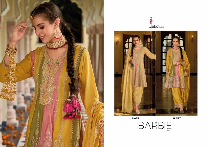 Barbie Vol 3 By Eba Embroidery Wedding Wear Readymade Suits Wholesale Market In Surat
